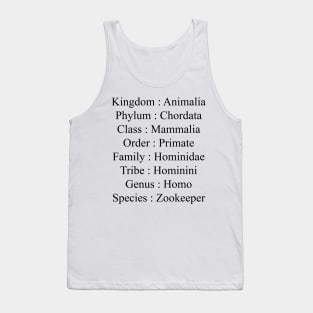 Zookeeper taxonomy Tank Top